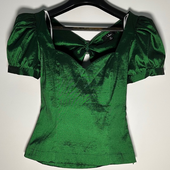 Lulus Metallic Green Top – XS, New Without Tag - Picture 4 of 9